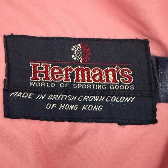 Vtg Hermans World Women M Pink Ski Bib Overalls Belted 80s Snow Pants Hong Kong - Picture 7 of 13